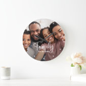 De Foto van de familie met Modern Manuscript Grote Klok (Huis)