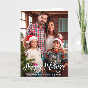 De Foto van de familie Prettige feestdagen het Man Kaart