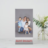 De Foto van de familie Prettige feestdagen met de Feestdagenkaart (Staand voorkant)
