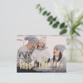 De Foto van de Familie van de Kerstboom van Feestdagenkaart (Staand voorkant)