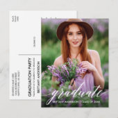 De Foto van de GraduPartij van de Graduatie van he Uitnodiging Briefkaart (Voorkant / Achterkant)