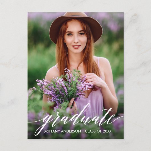 De Foto van de GraduPartij van de Graduatie van he Uitnodiging Briefkaart (Voorkant)