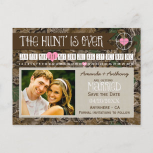 De foto van de Jacht Camo bewaart de datumkaarten Aankondigingskaart