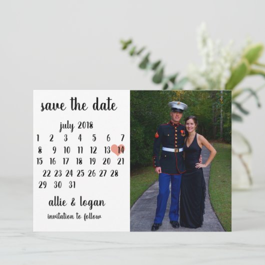 De Foto van de Kalender bewaart de Datum Save The Date (Staand voorkant)