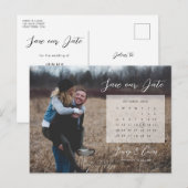 De foto van de kalender sparen de Uitnodiging van  (Voorkant / Achterkant)