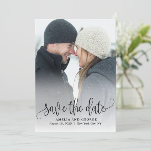 De foto van de kalligrafie bewaart de Datum kaart (Staand voorkant)