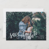 De Foto van de kalligrafie sparen de Datum Save The Date (Voorkant)