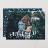 De Foto van de kalligrafie sparen de Datum Save The Date (Voorkant / Achterkant)