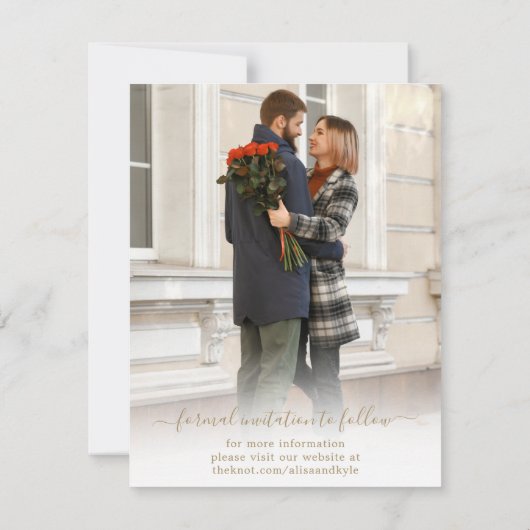 De Foto van de paar sparen de Aankondiging van de  (Achterkant)