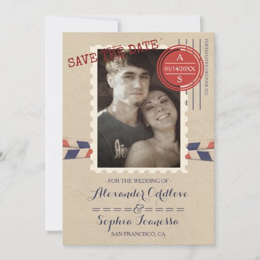 De Foto van de reis sparen de Datum Save The Date (Voorkant)
