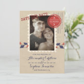 De Foto van de reis sparen de Datum Save The Date (Staand voorkant)
