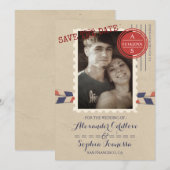 De Foto van de reis sparen de Datum Save The Date (Voorkant / Achterkant)