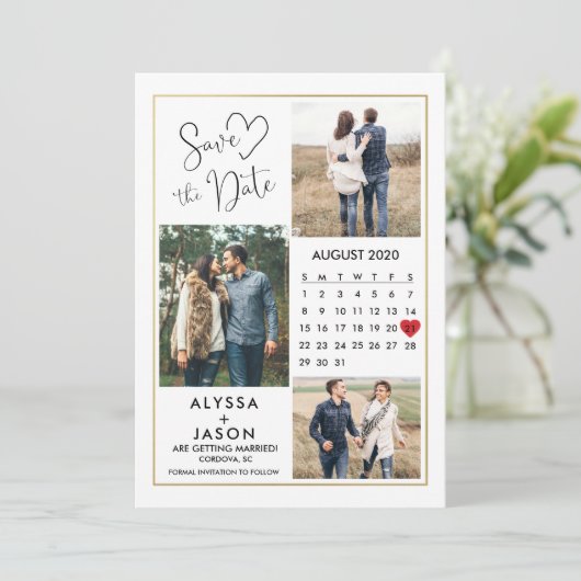 De Foto van de romance bewaart de Kaart van de Dat (Staand voorkant)