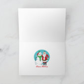 De Foto van de Sneeuwman van de kerstman Feestdagen Kaart (Binnen)