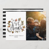 De Foto van de Thanksgiving van de Kroon van de Feestdagenkaart (Voorkant / Achterkant)