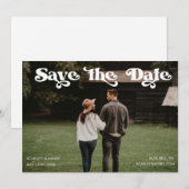 De Foto van de Typografie van de Retro sparen de D Kaart (Voorkant / Achterkant)