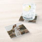 De foto van de Verhuur sparen de Datum Glazen Onderzetter (Schuin)