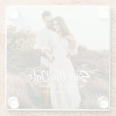 De foto van de Verhuur sparen de Datum Glazen Onderzetter (Achterkant)