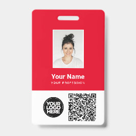 De Foto van de werknemer van de douane, Qr en de C Badge