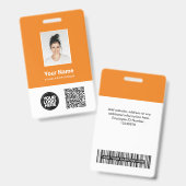 De Foto van de werknemer van de douane, Qr en de C Badge (Voor- en achterkant)