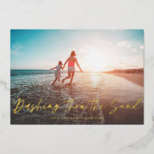 De foto van de Zand Beach verwijderen Folie Feestdagenkaart (Voorkant)