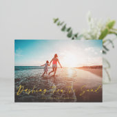 De foto van de Zand Beach verwijderen Folie Feestdagenkaart (Staand Voorkant)