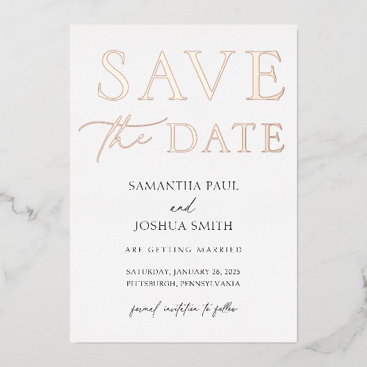 De Foto van Elegant sparen de Uitnodiging van de F (Voorkant)