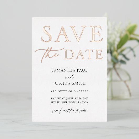 De Foto van Elegant sparen de Uitnodiging van de F (Staand Voorkant)