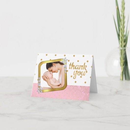 De Foto van het baby shower dankt u nota neemt van Bedankkaart (Voorkant)