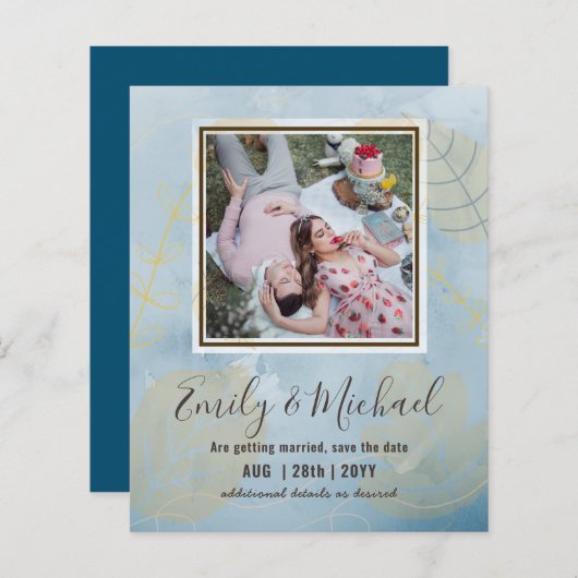 De Foto van het budget bewaart de Datum Abstracte  (Voorkant / Achterkant)