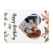 De Foto van het hart Persoonlijk Manuscript Birthd Magneet (Horizontaal)