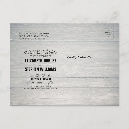 De foto van het huwelijk bewaart de Datum Champagn Briefkaart (Achterkant)