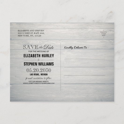 De foto van het huwelijk bewaart de Datum Champagn Briefkaart (Achterkant)