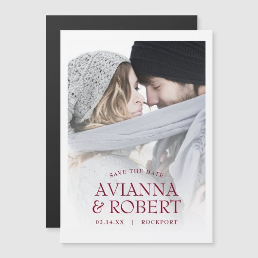 De Foto van het huwelijk bewaart de Datum Magnetis Magnetische Uitnodiging (Voorkant / Achterkant)