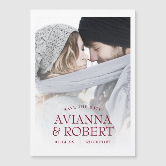 De Foto van het huwelijk bewaart de Datum Magnetis Magnetische Uitnodiging (Voorkant)