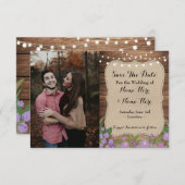 De Foto van het huwelijk bewaart de Datum Verlovin Kaart (Voorkant / Achterkant)