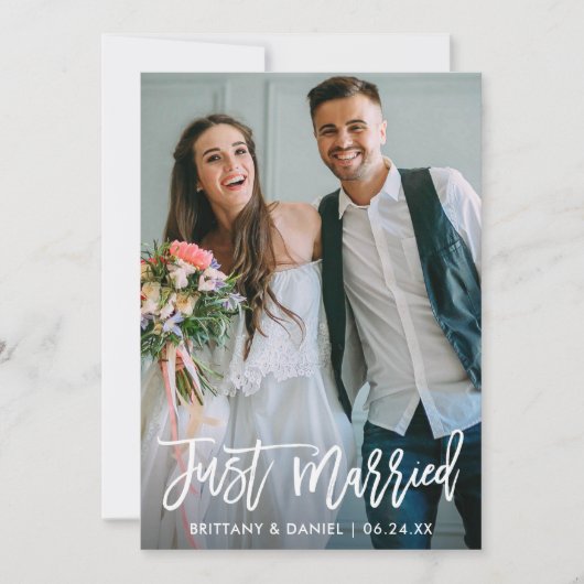 De Foto van het huwelijk enkel Gehuwd het Manuscri Aankondiging (Voorkant)