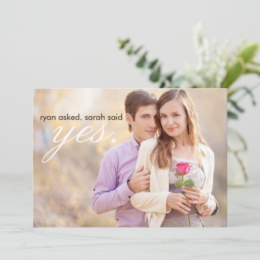 De Foto van het huwelijk Grijs sparen de Datum Save The Date (Staand voorkant)