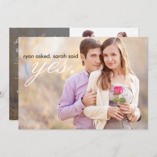 De Foto van het huwelijk Grijs sparen de Datum Save The Date (Voorkant / Achterkant)