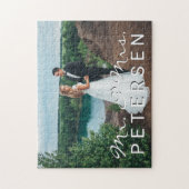 De foto van het huwelijk Mr en Mrs typografie scri Legpuzzel (Verticaal)