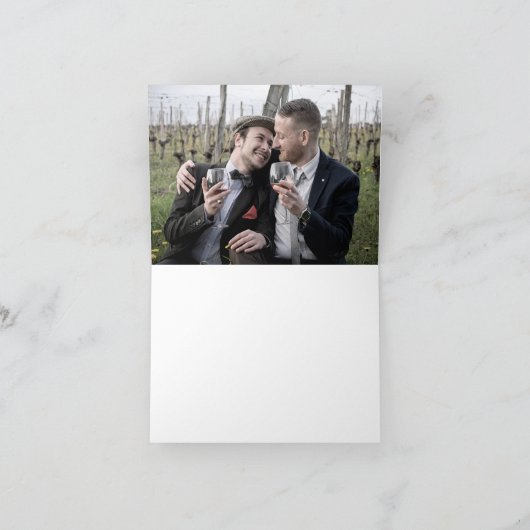 De Foto van het Huwelijk van Cape Cod van Bedankkaart (Binnen)