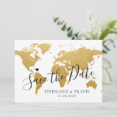 De Foto van het huwelijk van de bestemming sparen Save The Date (Staand voorkant)