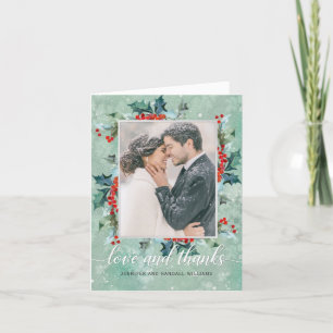 De Foto van het Huwelijk van het Groen van de Bedankkaart