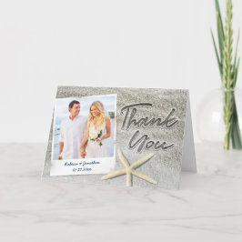 De Foto van het Huwelijk van het strand dankt u Feestdagen Kaart