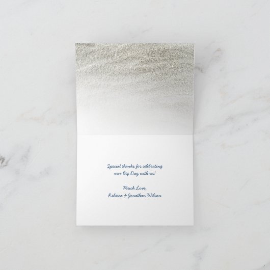 De Foto van het Huwelijk van het strand dankt u Feestdagen Kaart (Binnen)