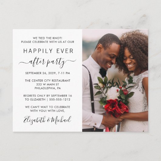 De Foto van het huwelijk vindt gelukkig ooit na pa Uitnodiging Briefkaart (Voorkant)