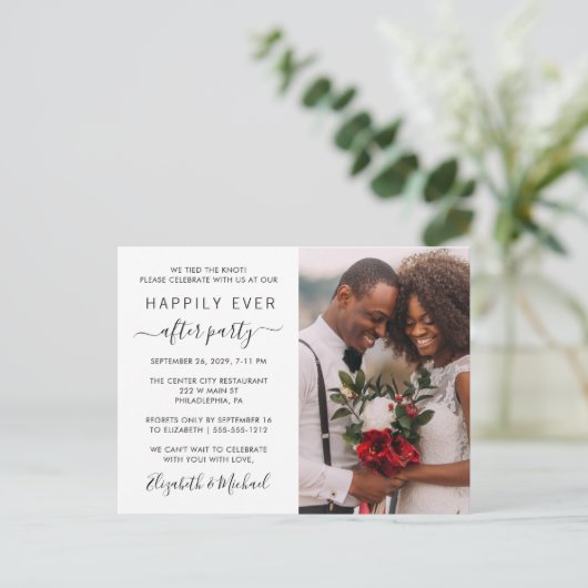 De Foto van het huwelijk vindt gelukkig ooit na pa Uitnodiging Briefkaart (Staand voorkant)