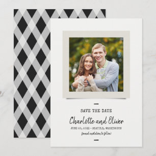 De Foto van het manuscript en van de Schrijfmachin Save The Date