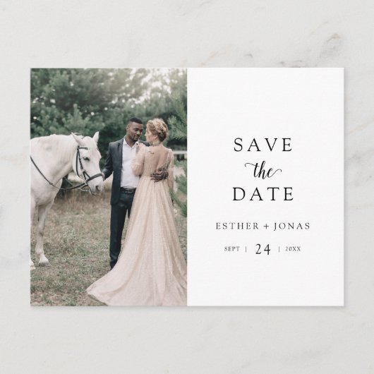 De Foto van het Manuscript sparen de Datum Uitnodiging Briefkaart (Voorkant)