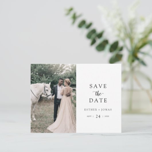 De Foto van het Manuscript sparen de Datum Uitnodiging Briefkaart (Staand voorkant)